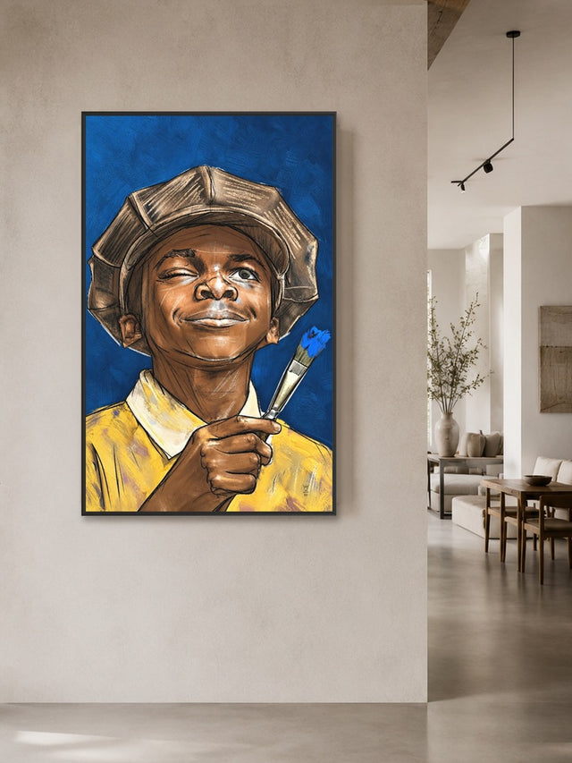 Born to Create // Limited Edition Print hanging on the wall of a styled interior