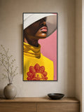 Under the Brim // Limited Edition Print hanging on the wall of a styled entryway